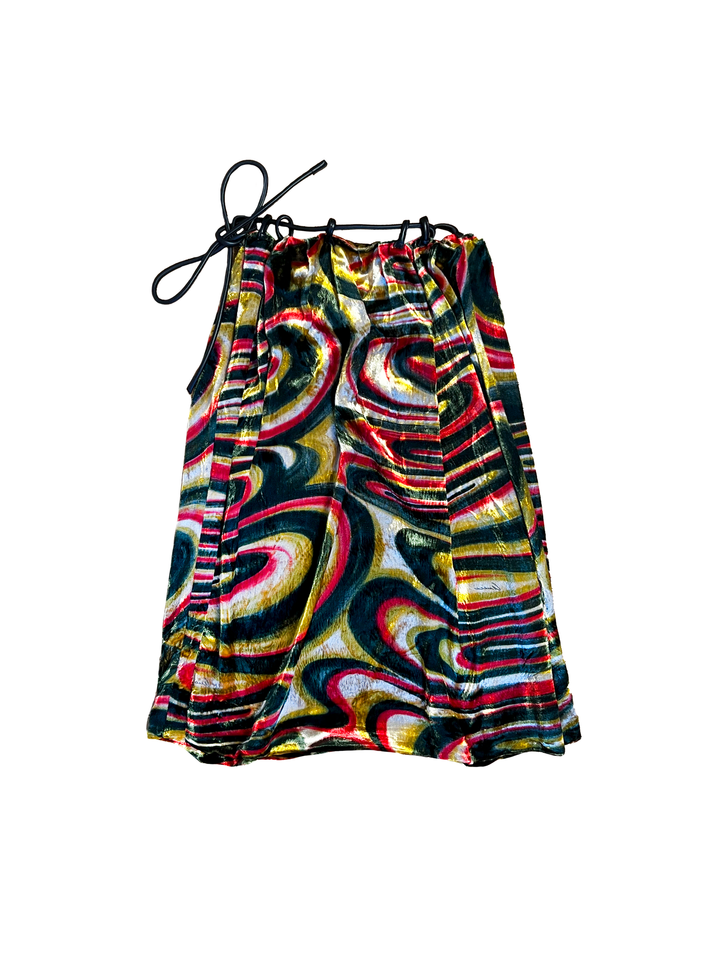 Gucci by Tom Ford FW 1999 Velvet Swirl Skirt with Leather Belt