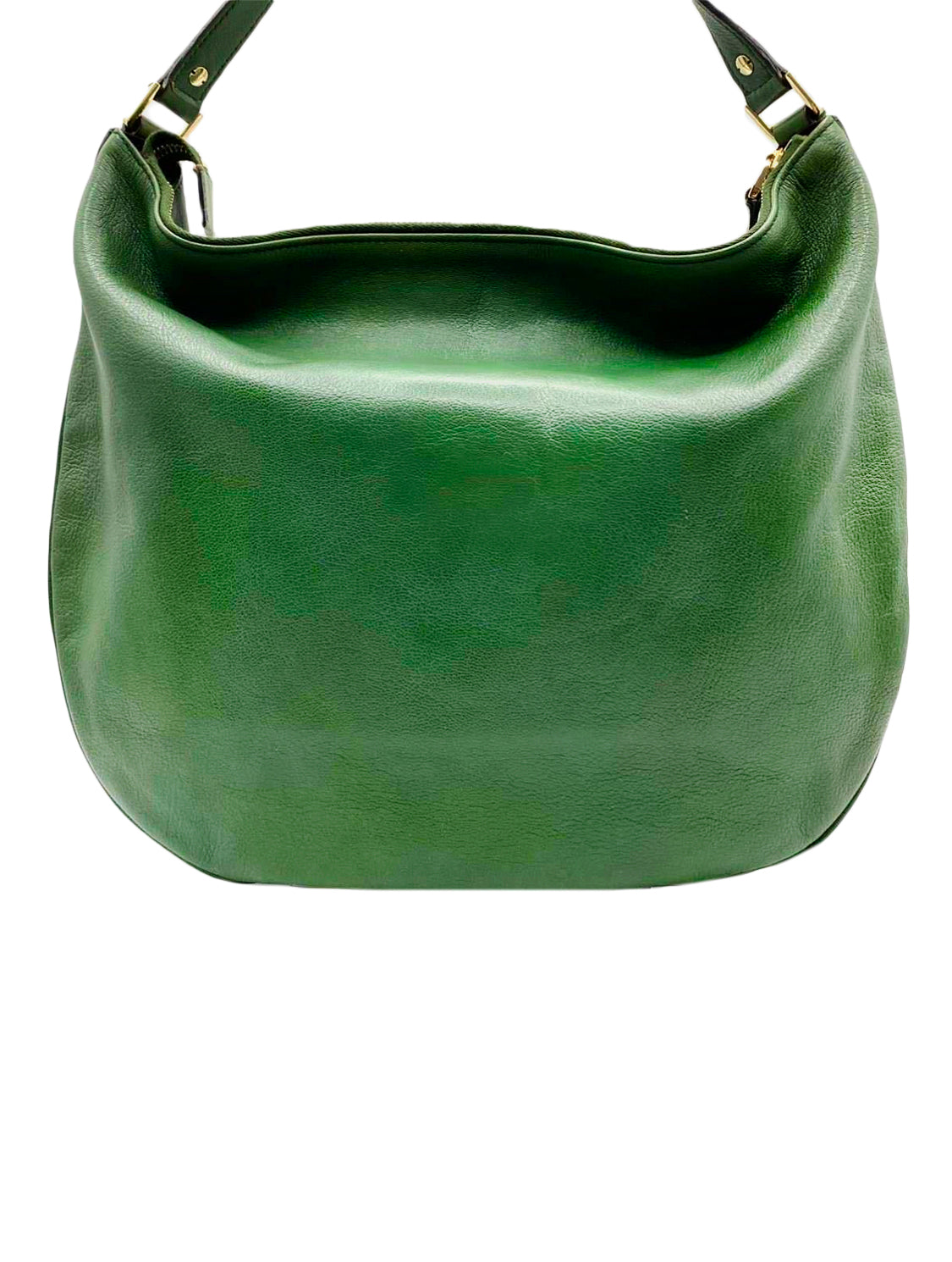 Gucci 2000s Rare Green OG Hobo Gold Logo Bag