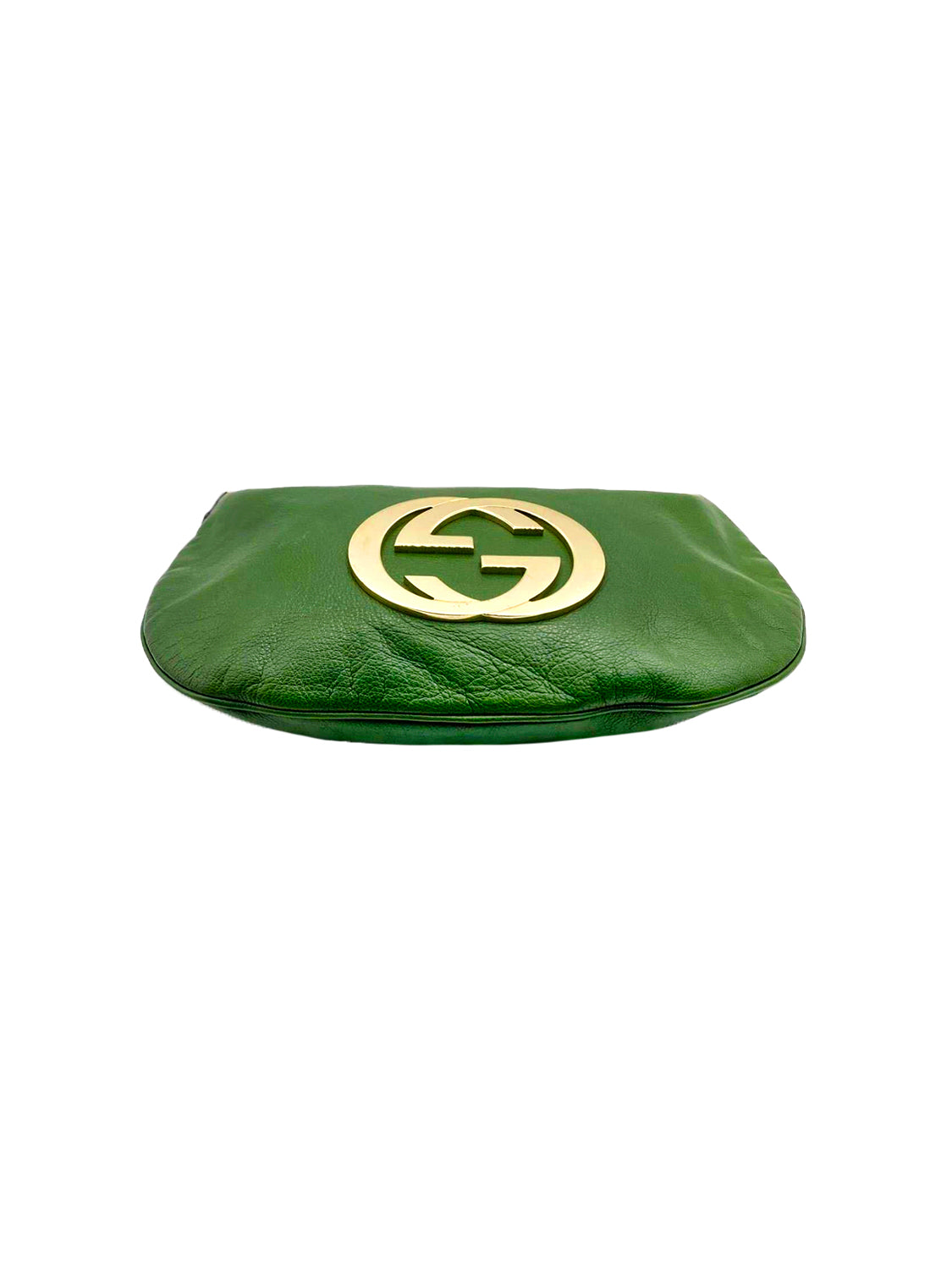 Gucci 2000s Rare Green OG Hobo Gold Logo Bag