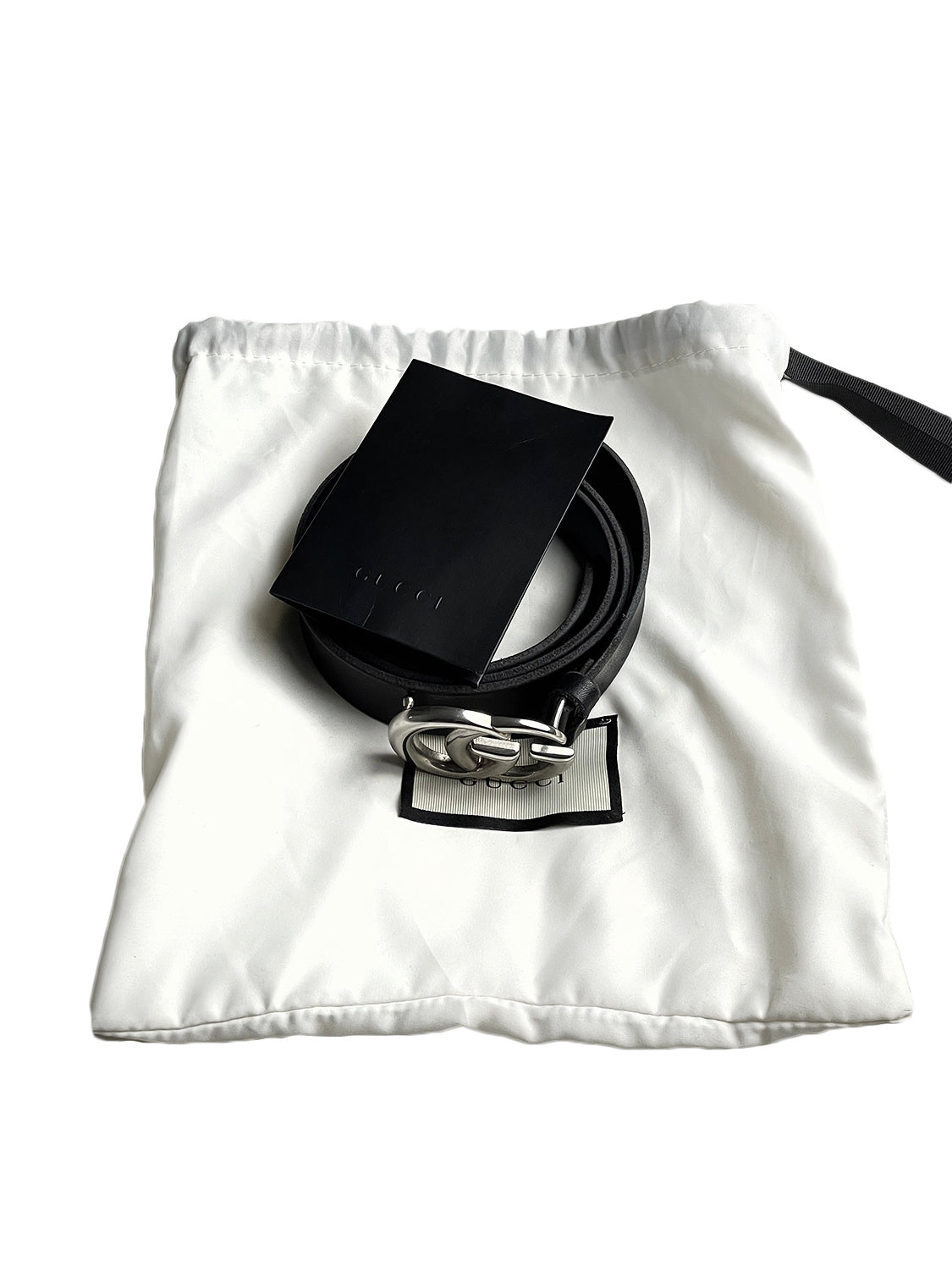 Gucci 2019 Men's Silver GG Leather Buckle Belt