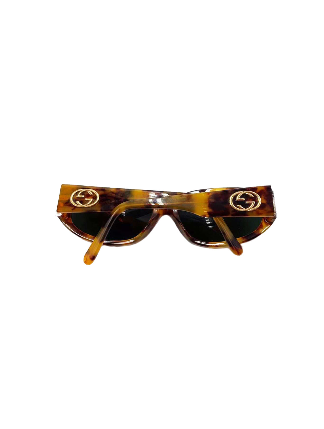 Gucci 2000s Brown Tortoise Logo Sunglasses
