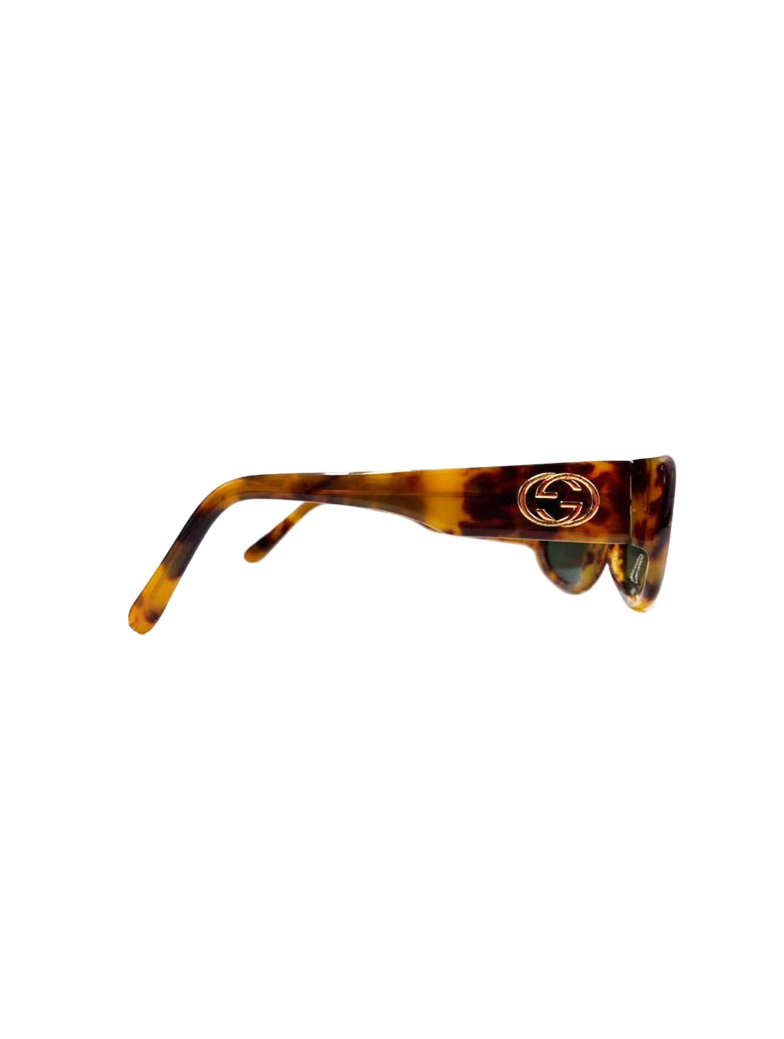 Gucci 2000s Brown Tortoise Logo Sunglasses