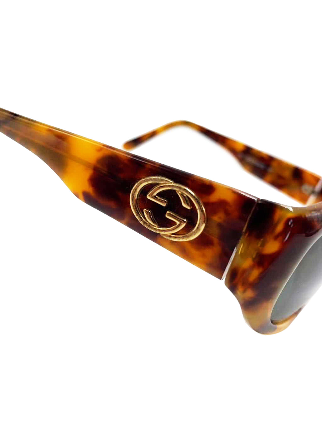 Gucci 2000s Brown Tortoise Logo Sunglasses