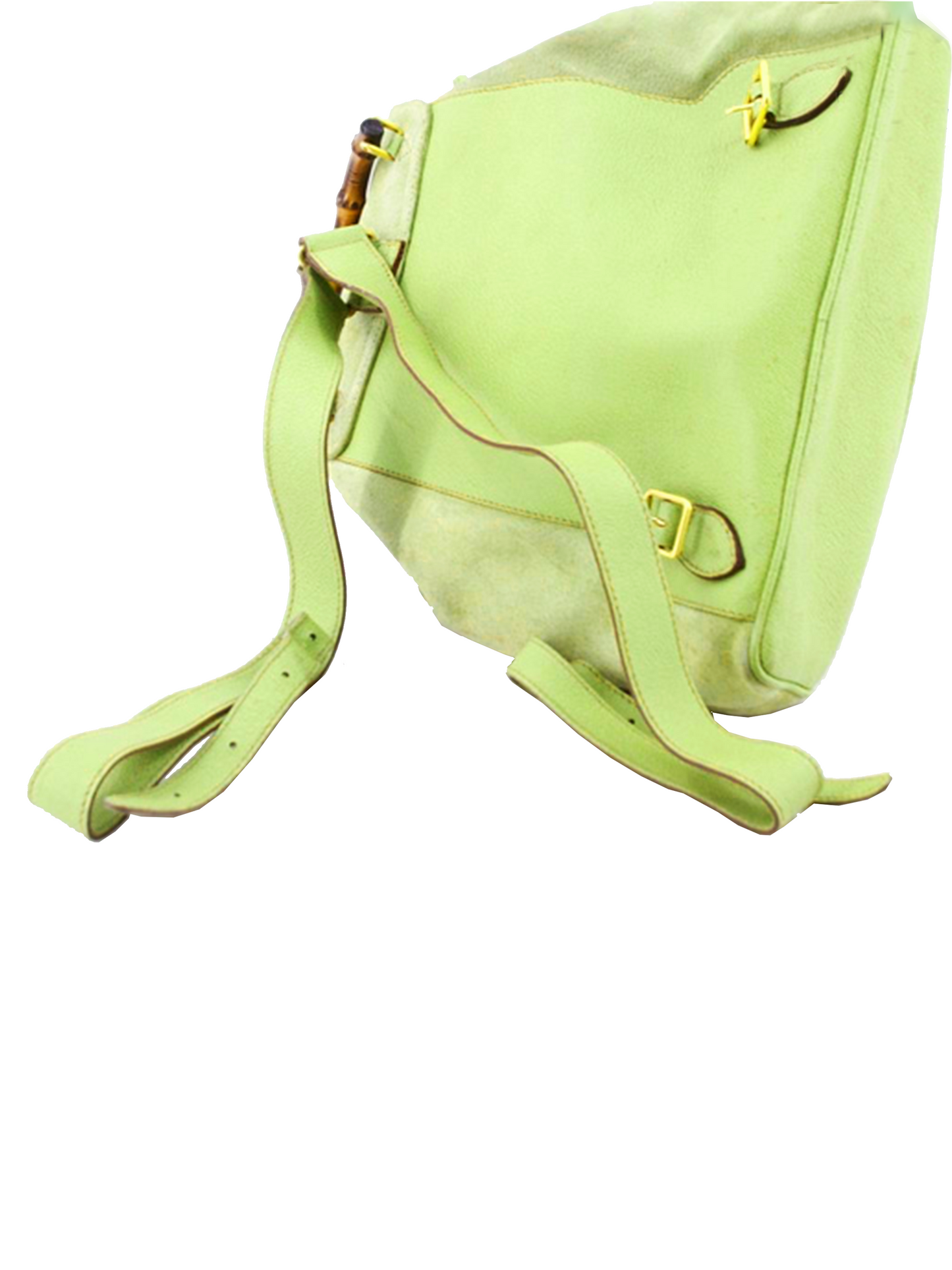 Gucci Bamboo 2000s Green Suede Backpack