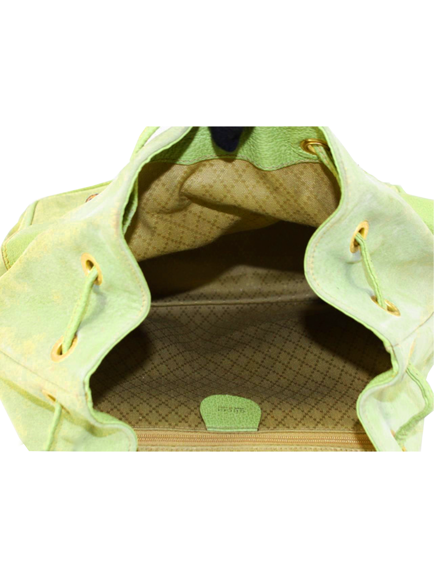 Gucci Bamboo 2000s Green Suede Backpack
