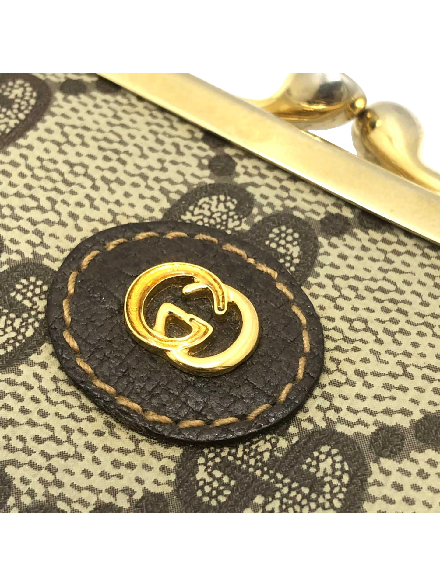 Gucci 2000s Round Coin Gold Pouch