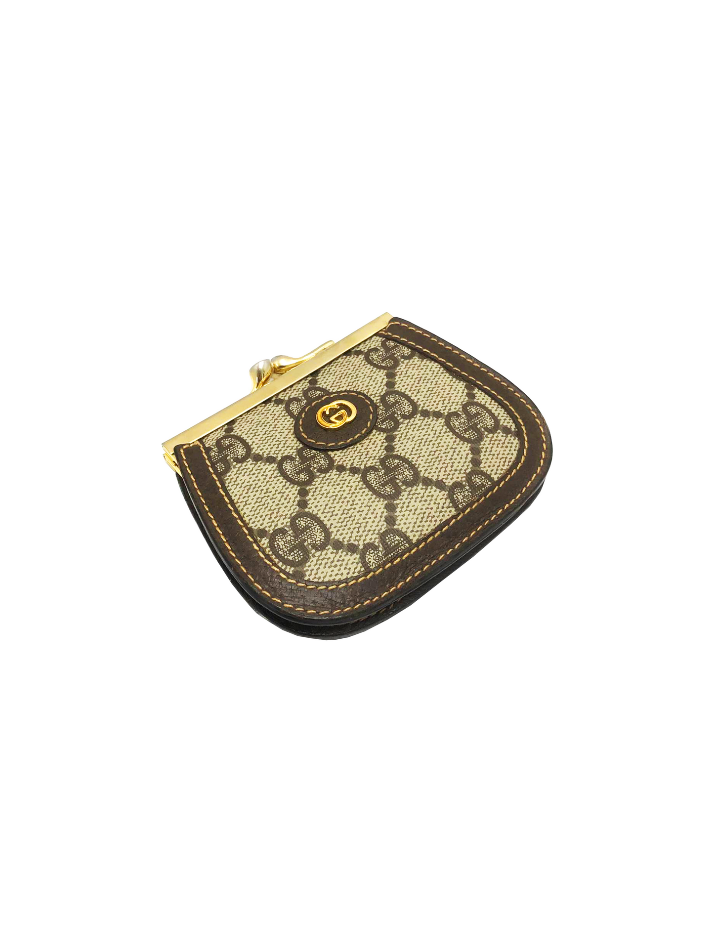Gucci 2000s Round Coin Gold Pouch