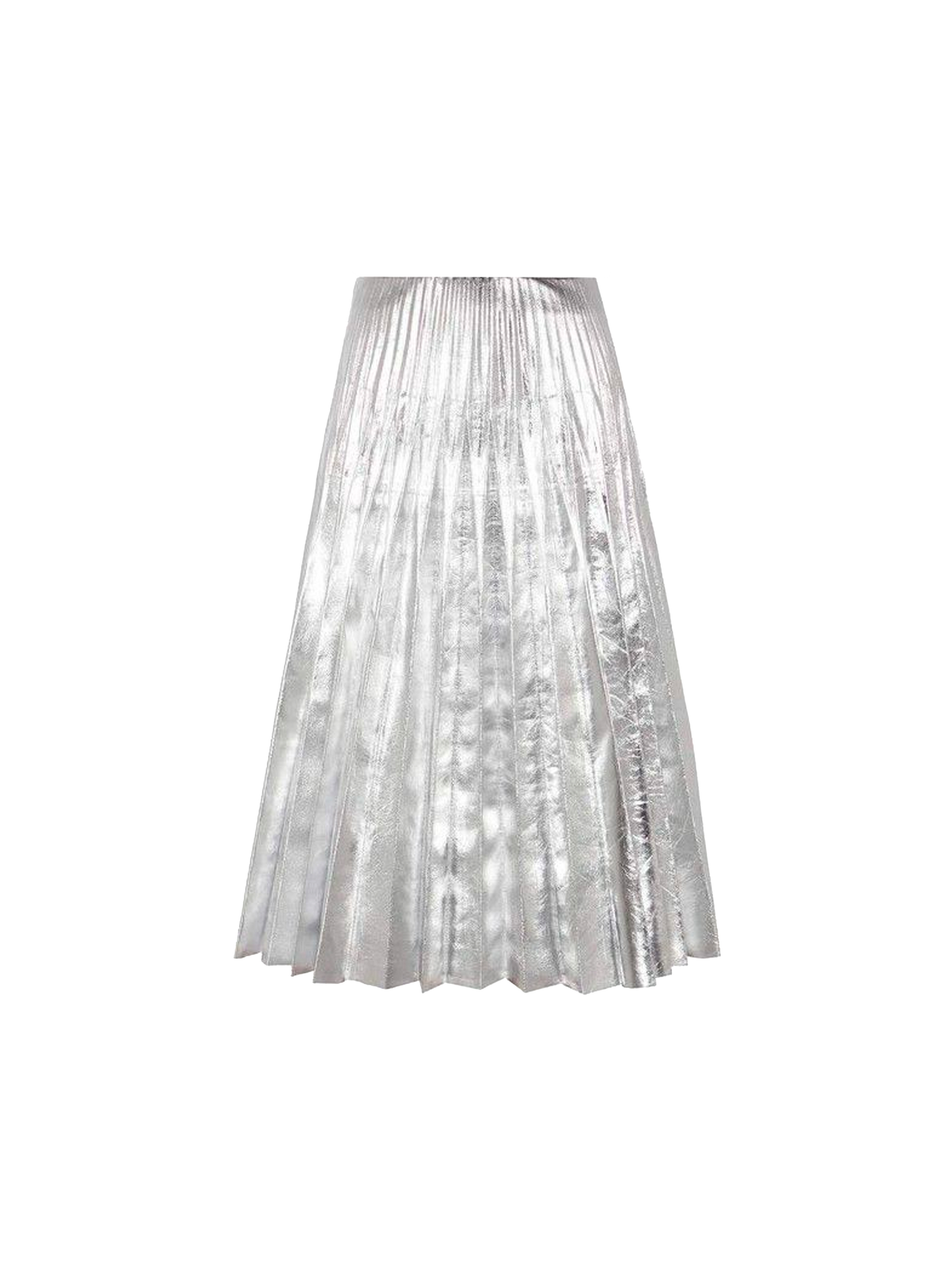 Gucci 2017 Pleated Silver Metallic Skirt