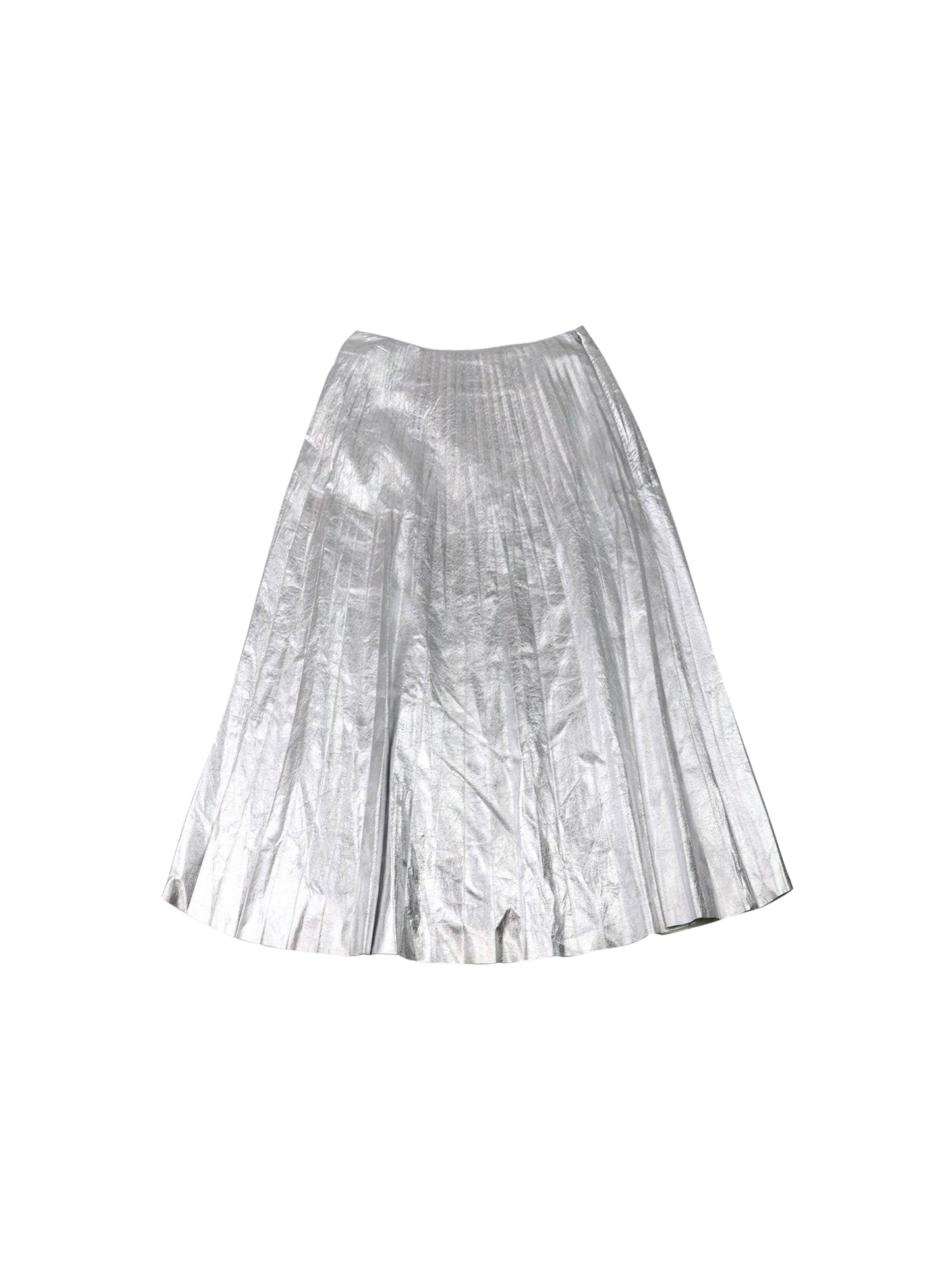 Gucci 2017 Pleated Silver Metallic Skirt