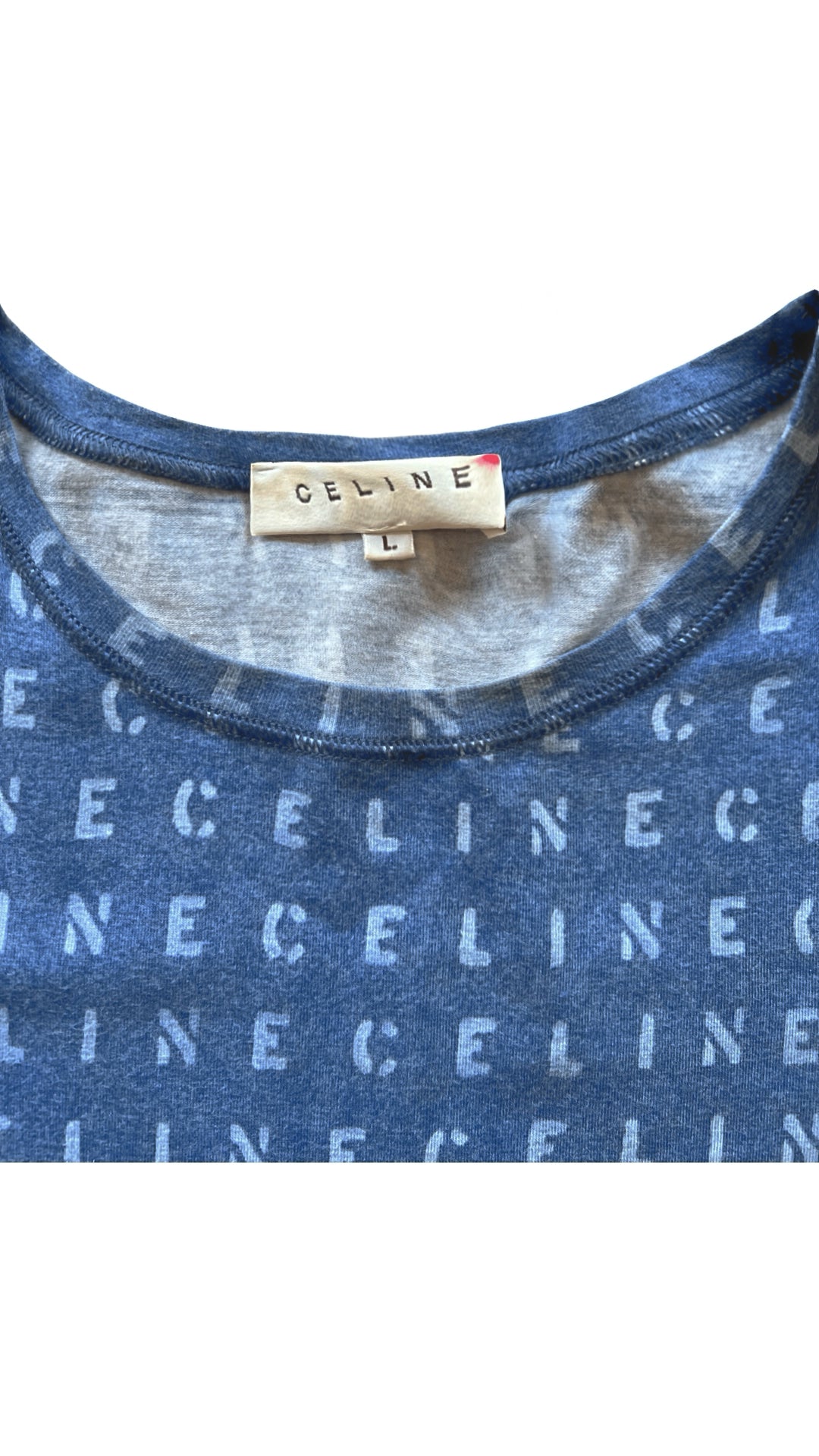 Celine 2000s Blue Monogram Tee