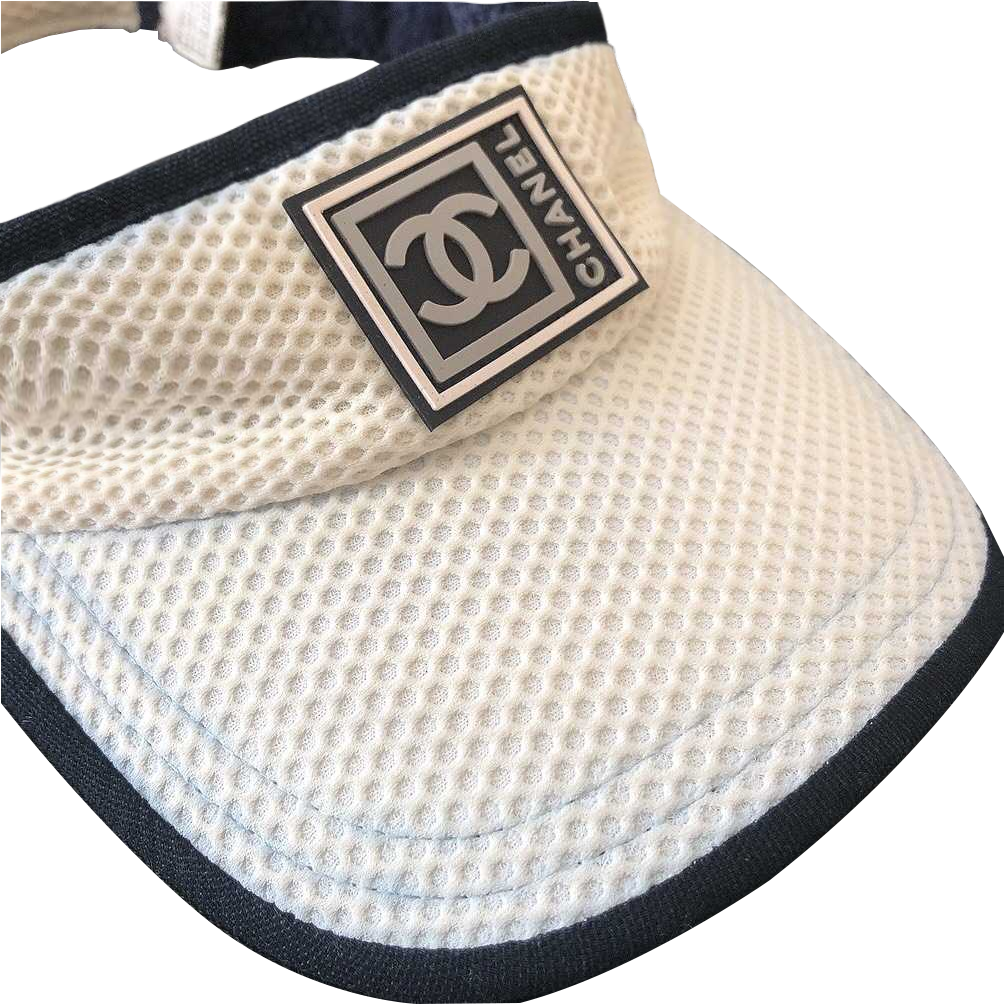 Chanel Sports Mesh White Tennis Visor