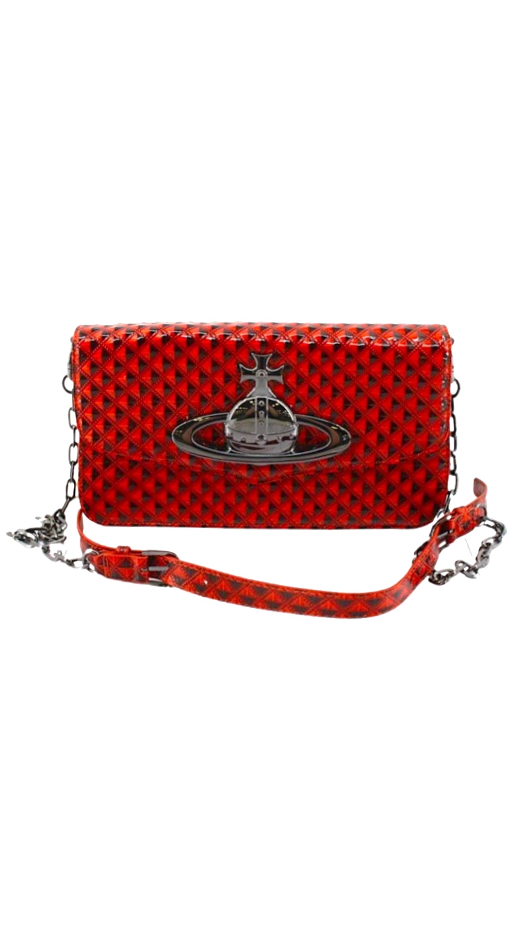 Vivienne Westwood 2010s Red Patent Red and Black Shoulder Bag