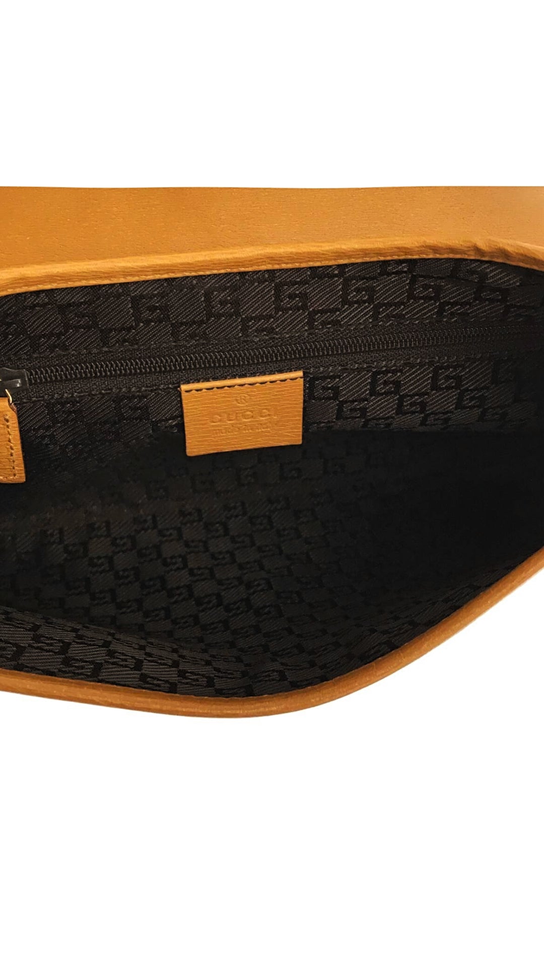 Gucci 2000s Small Tan Bamboo Flag Bag