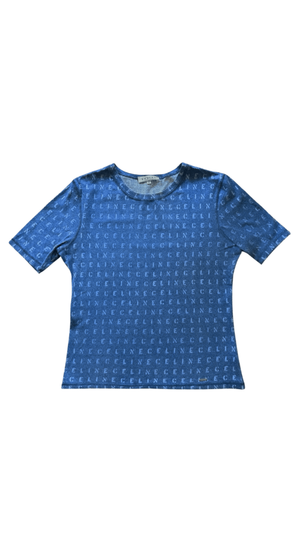 Celine 2000s Blue Monogram Tee