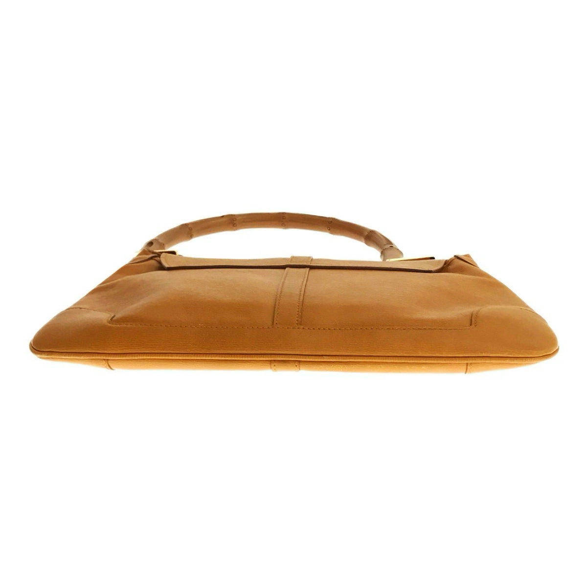 Gucci 2000s Small Tan Bamboo Flag Bag