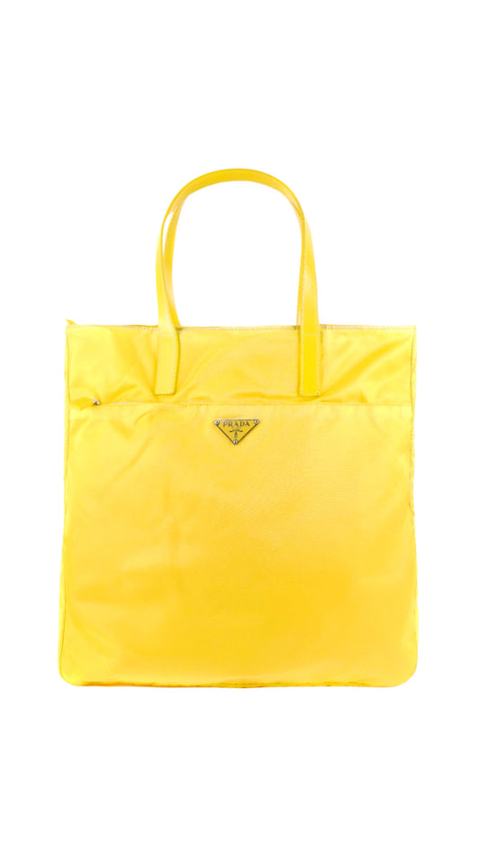 Prada 2000s Yellow Nylon Sports Tote