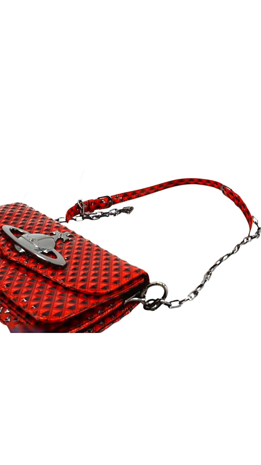 Vivienne Westwood 2010s Red Patent Red and Black Shoulder Bag