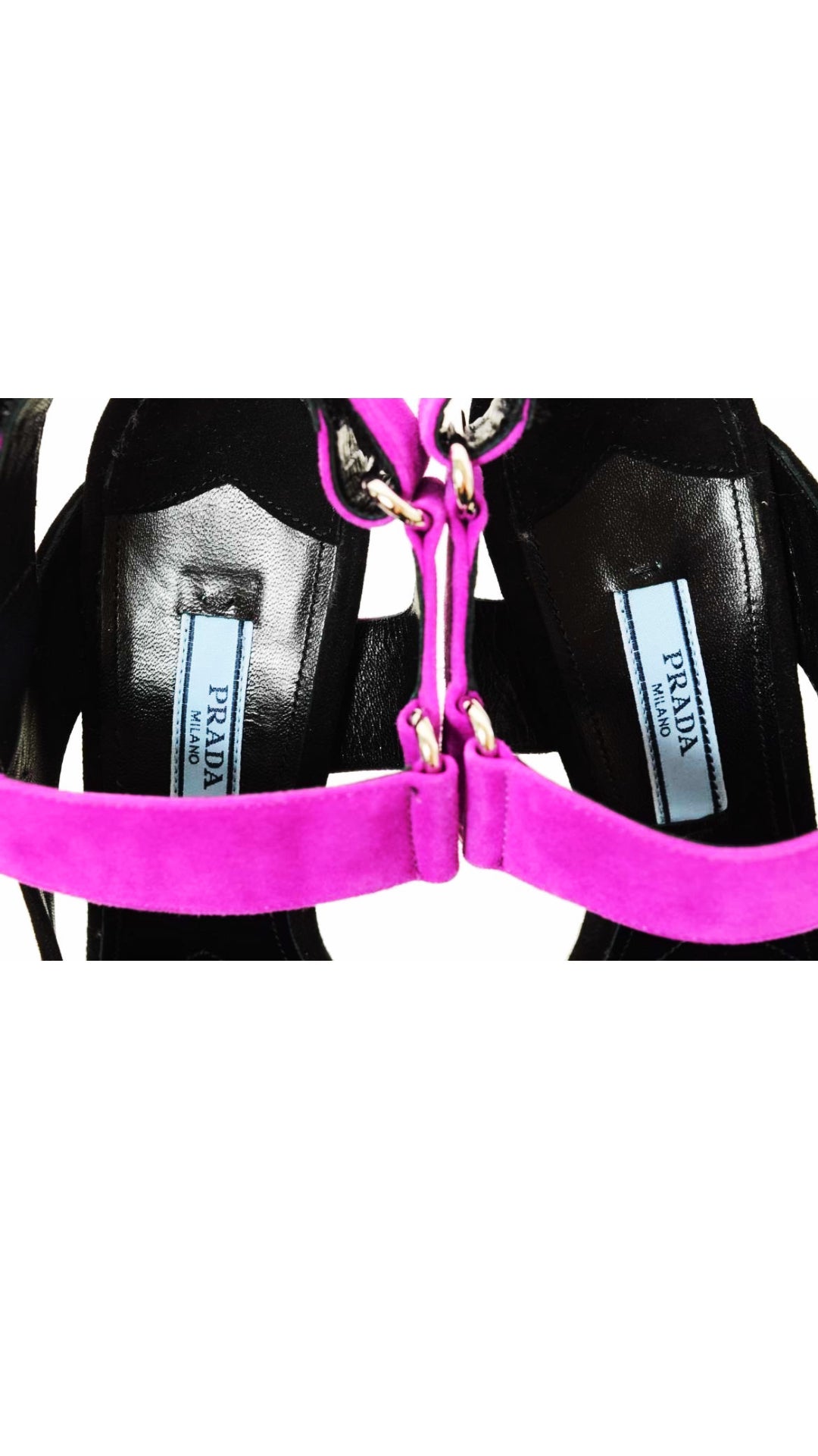 Prada 2000s Colorblock Purple and Green Heel