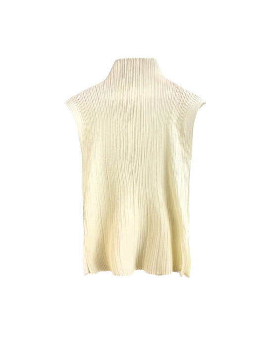 Issey Miyake 2000s Cream Pleats Turtleneck