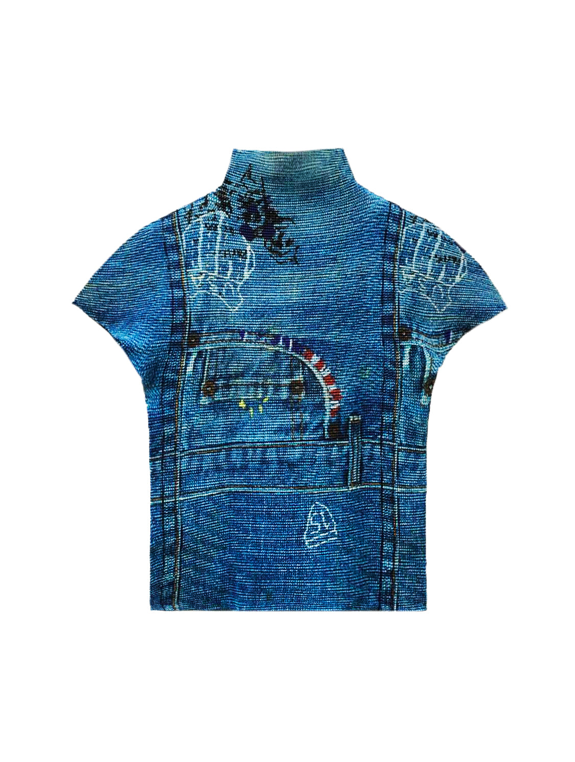 Issey Miyake 2000s ME Denim Illusion Top