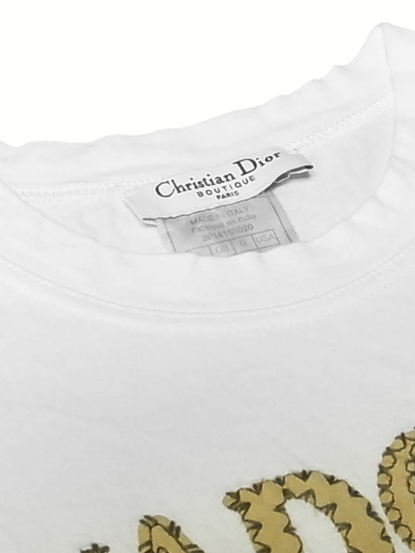 Christian Dior 2000s J'adore Dior Yellow Graphic Tee