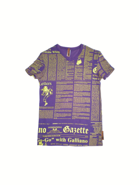 John Galliano 2000s Purple Graphic Tee