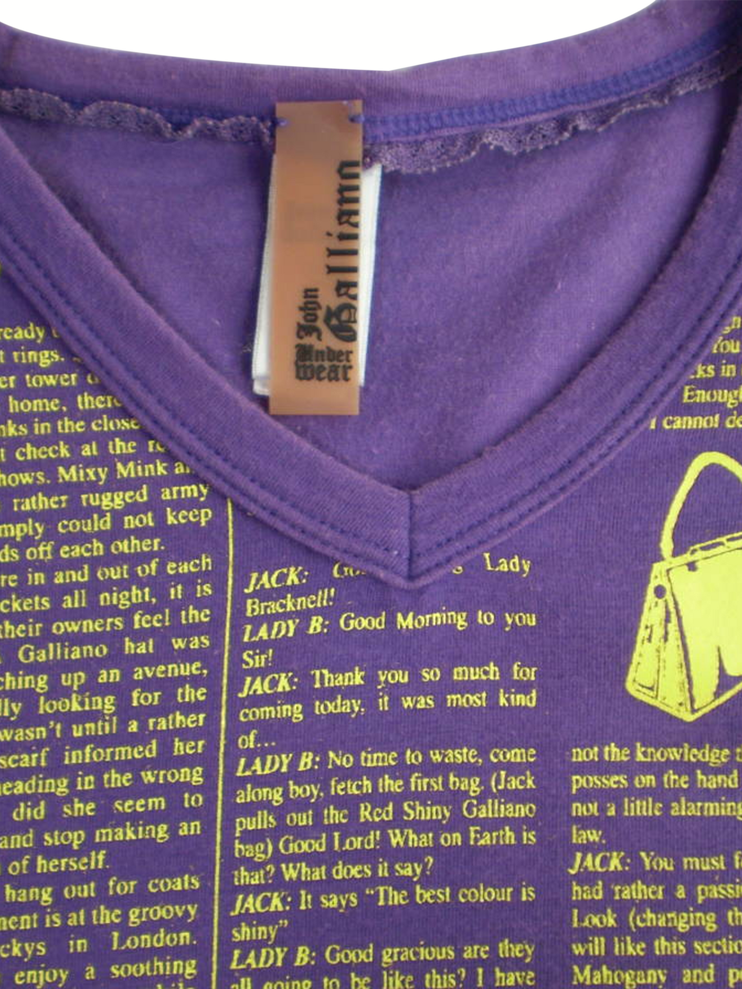 John Galliano 2000s Purple Graphic Tee