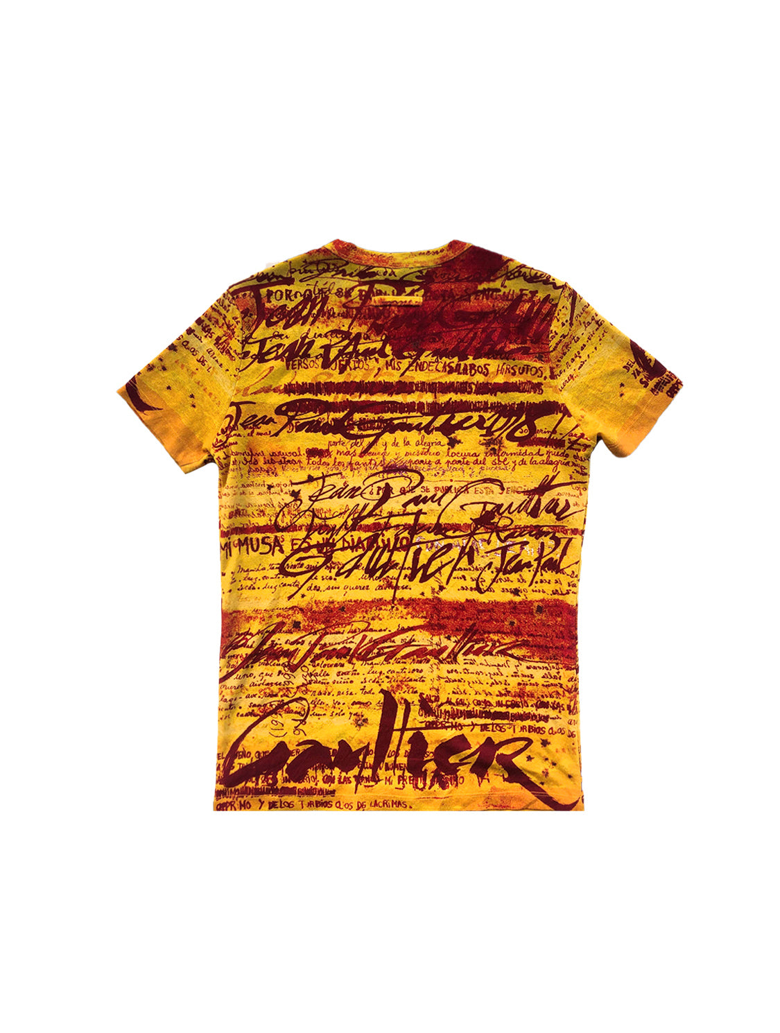 Jean Paul Gaultier 2000s Orange and Red Script T-shirt