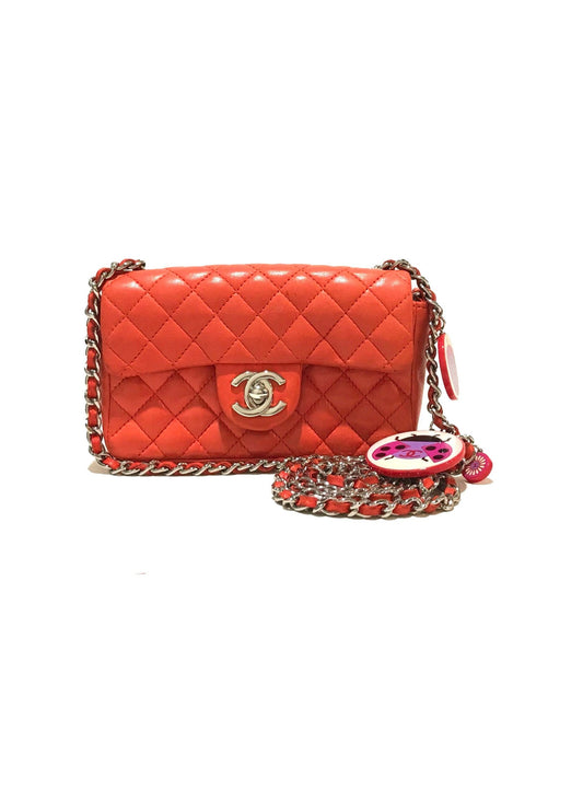 Chanel 2003 Limited Edition Mini Orange Ladybug Flap Bag