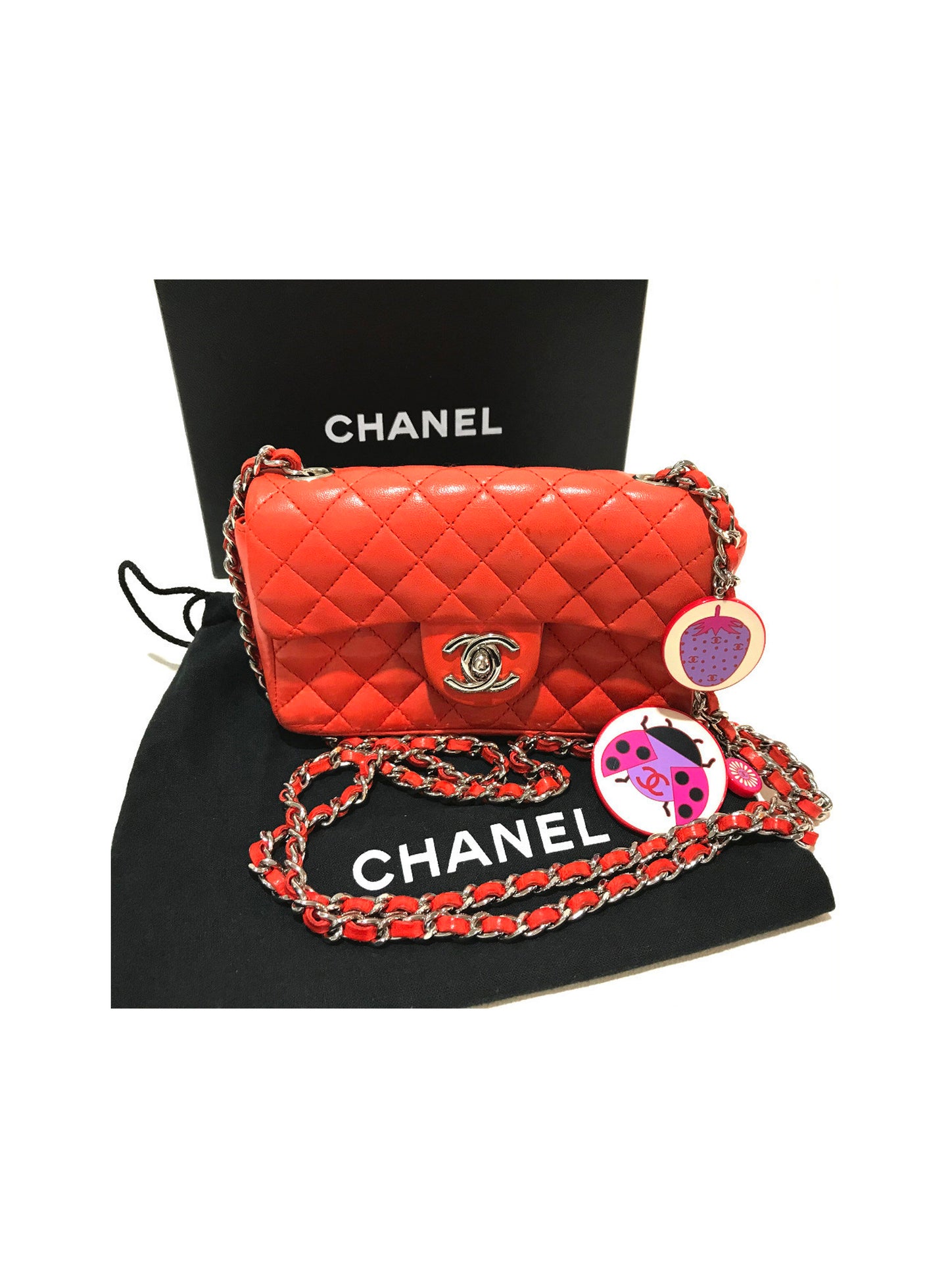 Chanel 2003 Limited Edition Mini Orange Ladybug Flap Bag