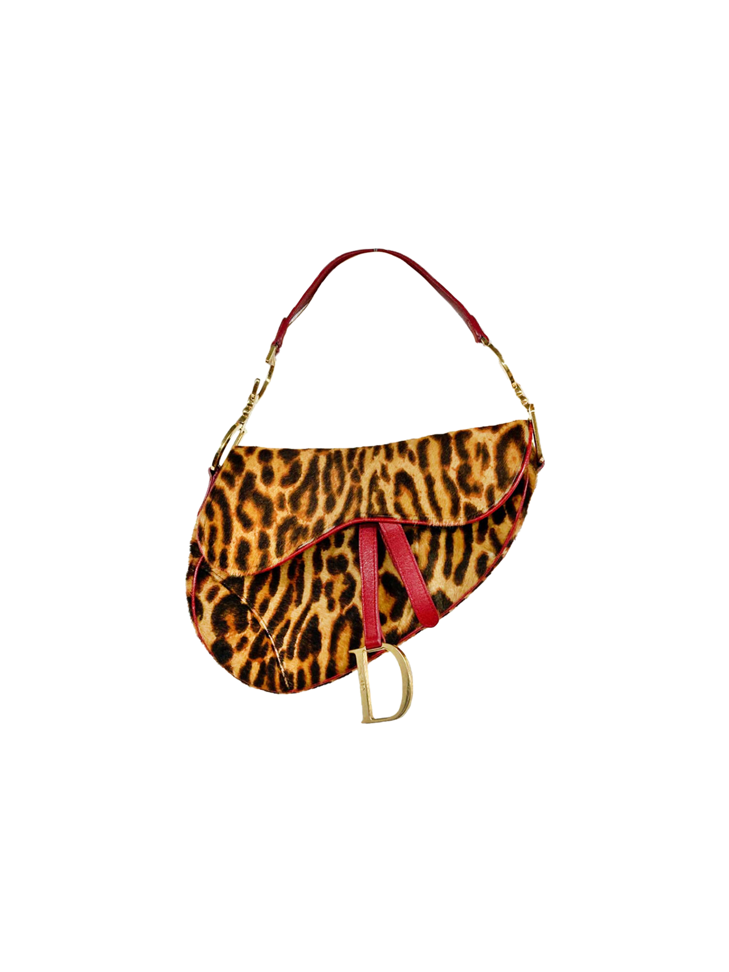 Christian Dior 2000s Leopard Print Fur Saddle