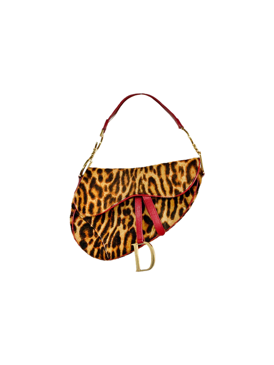Christian Dior 2000s Leopard Print Fur Saddle