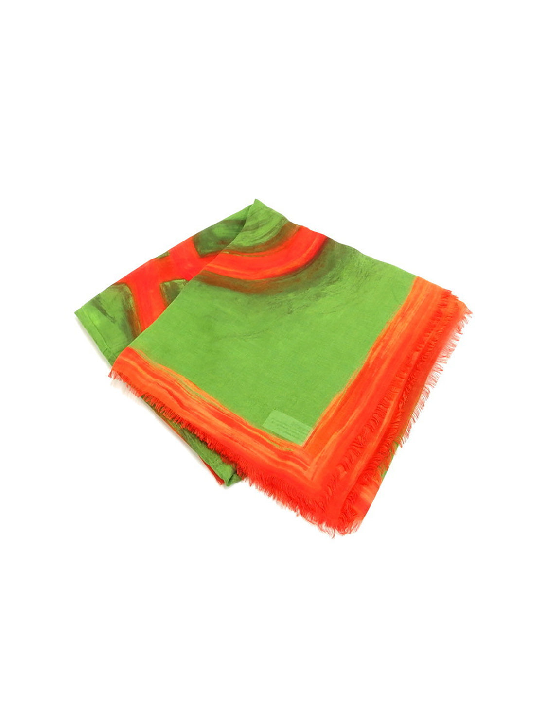 Loewe 2010s Painted Logo Green and Red Scarf