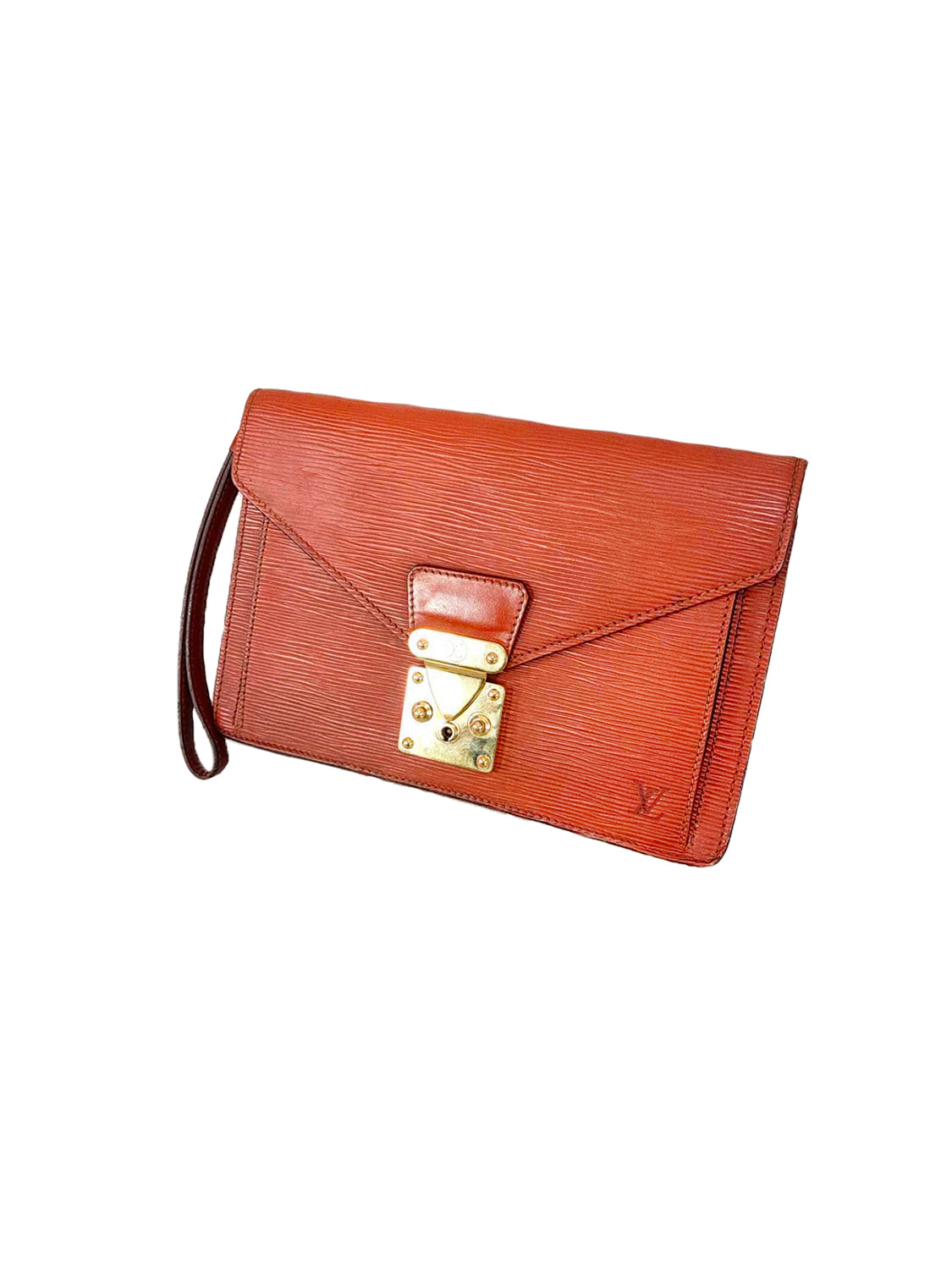 Louis Vuitton 2000s Brown Epi Leather Briefcase Clutch