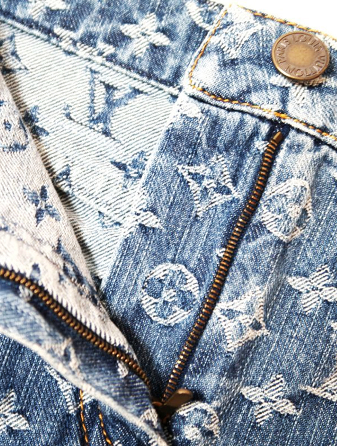 Louis Vuitton 2000s Denim Monogram Rare Mini Skirt