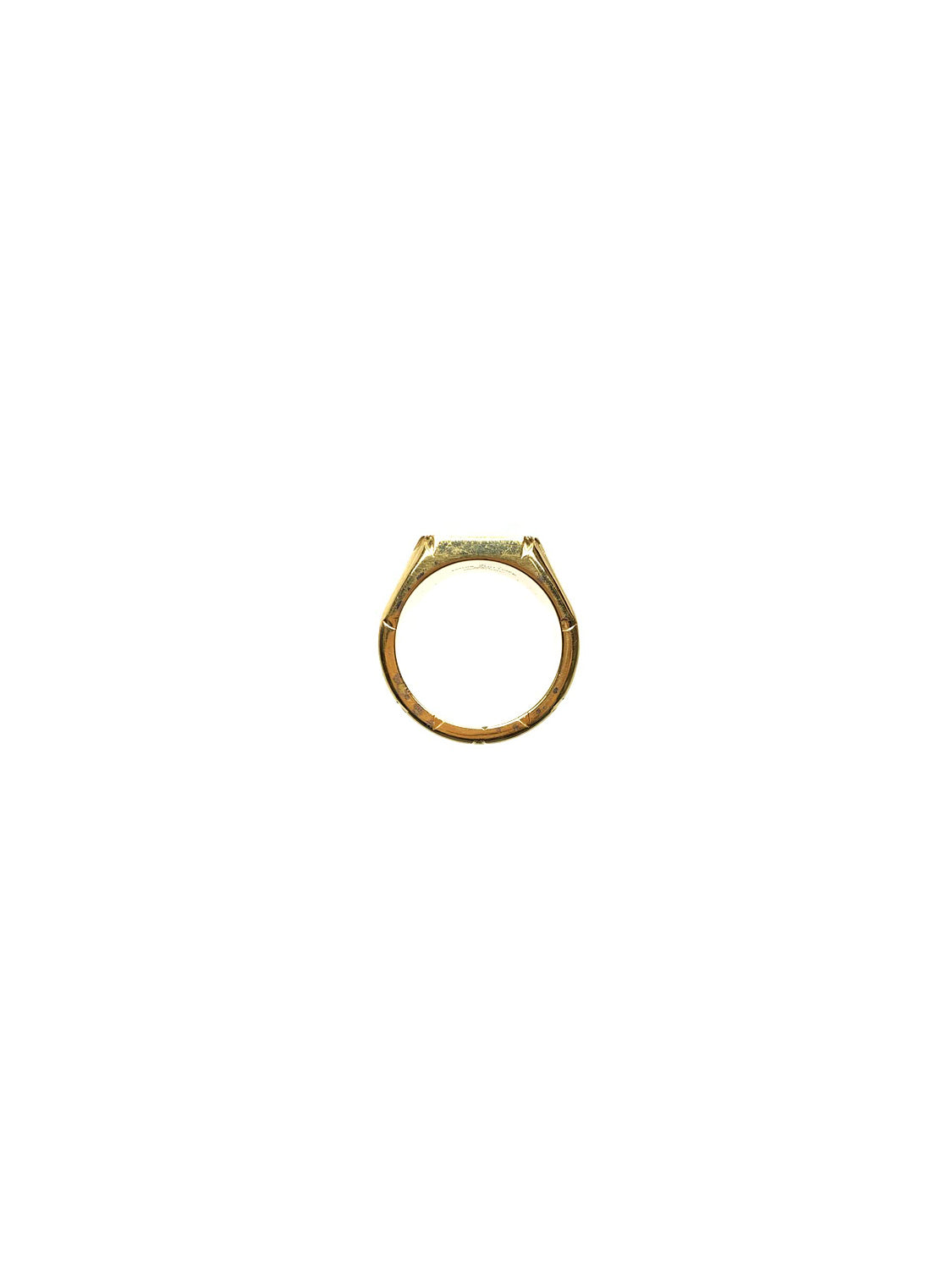 Louis Vuitton 2000s Gold Monogram Square Signet Ring