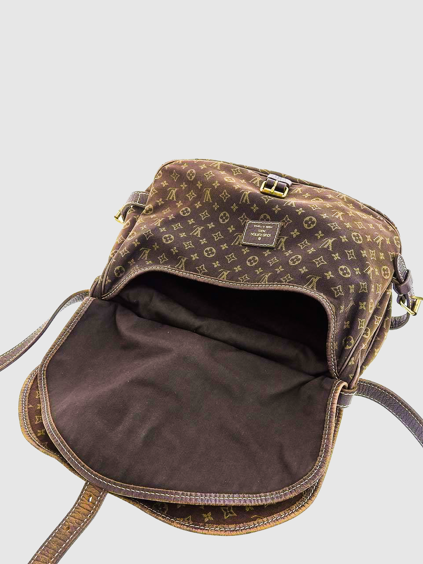 Louis Vuitton 2008 Brown Monogram Mini Lin Saumur Crossbody Bag