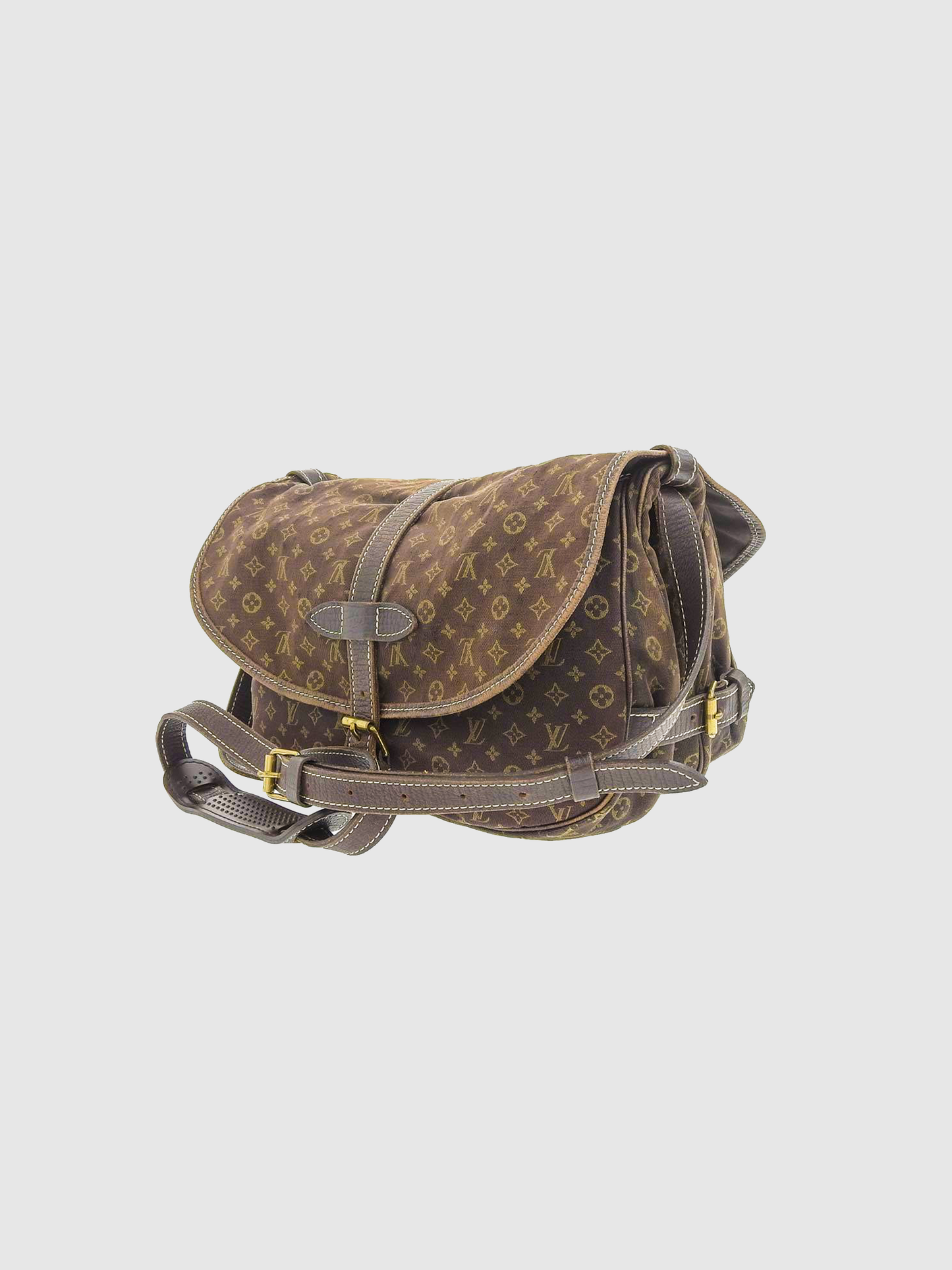 Louis Vuitton 2008 Brown Monogram Mini Lin Saumur Crossbody Bag