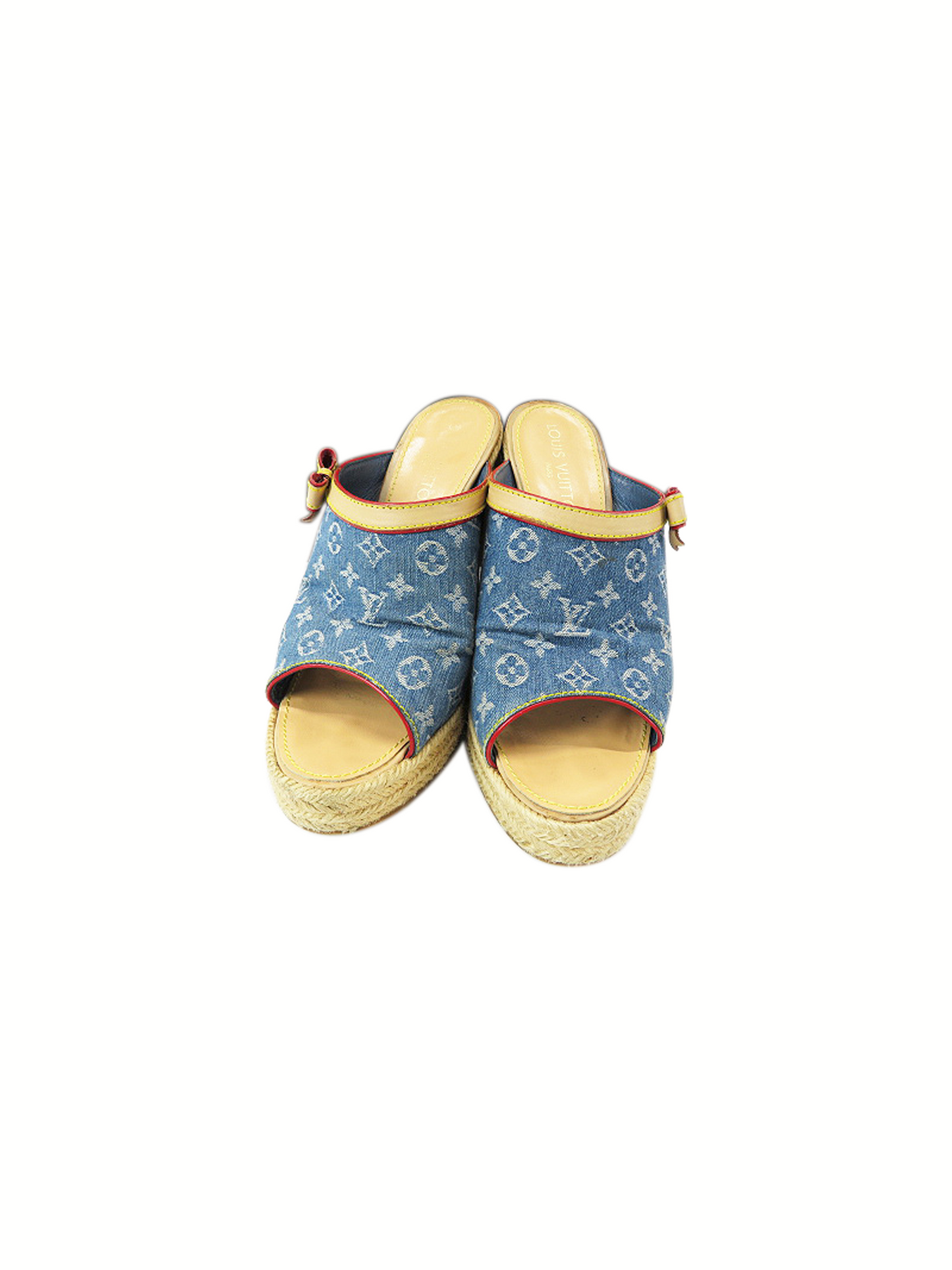 Louis Vuitton 2000s Blue Sandal Wedge Heel