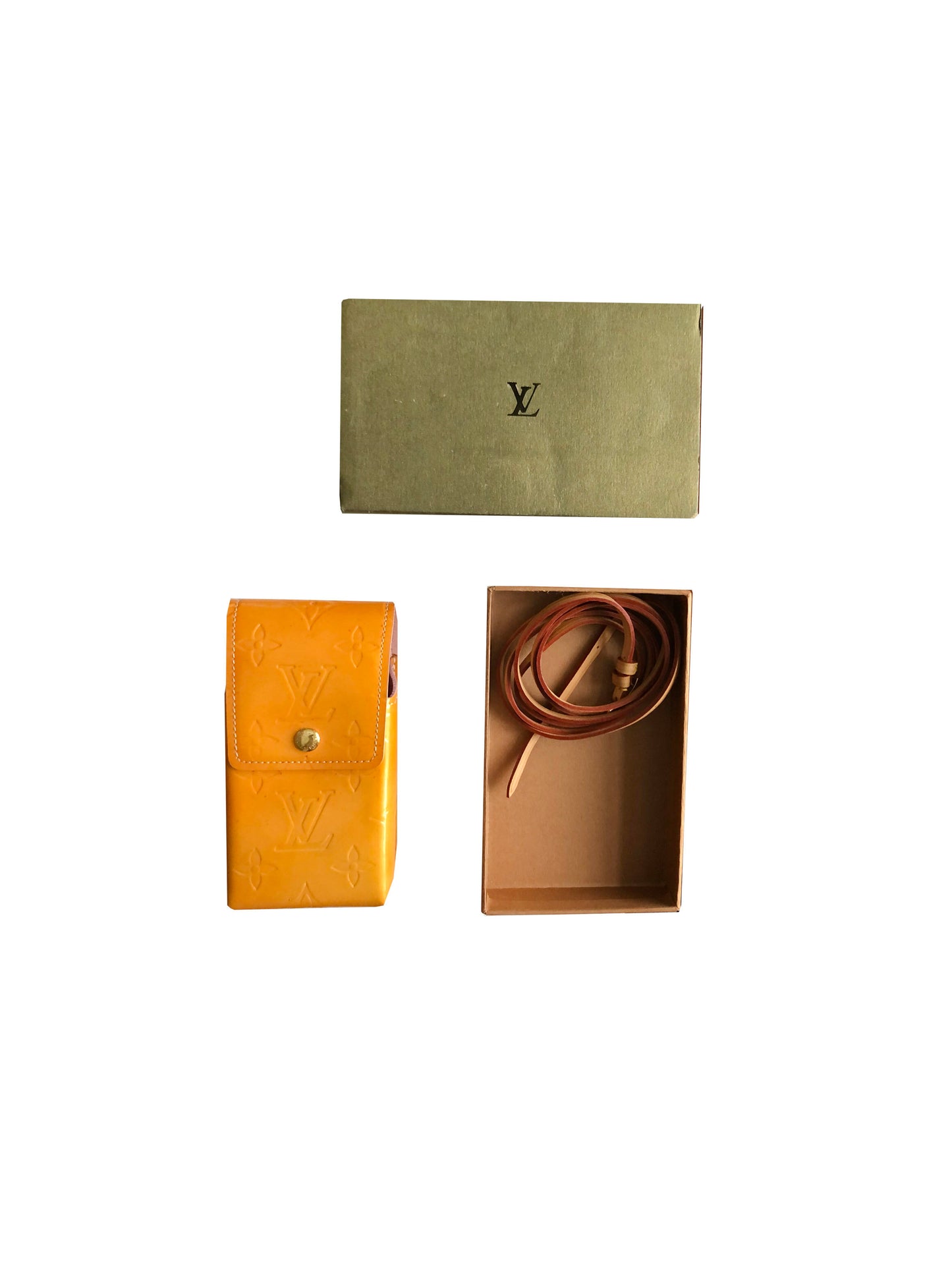 Louis Vuitton 2000s Yellow Cigarette Case (Strap Included)