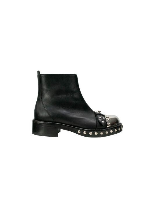 Alexander McQueen 2018 Metal Toe Ankle Boots
