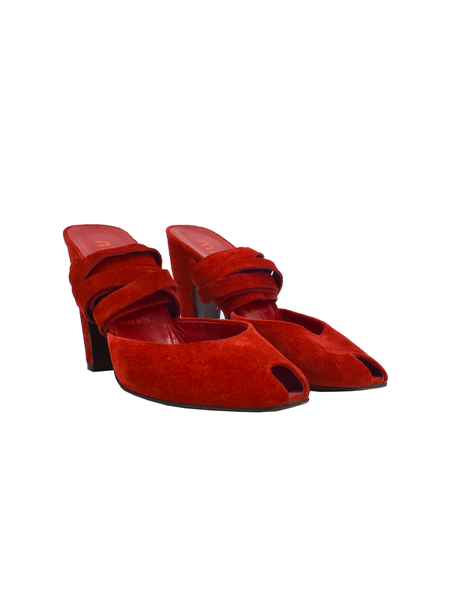 Miu Miu Red Peep Toe Heels