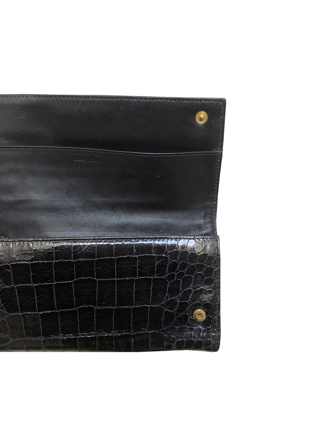 Miu Miu Black Crocodile Print Wallet