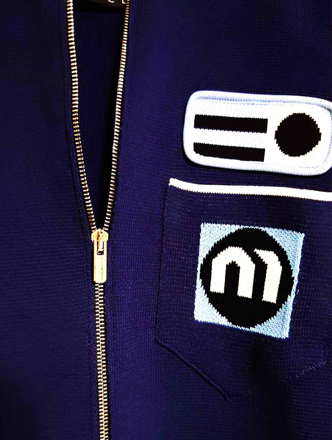Miu Miu 2018 Blue Knit Zip Up Sweater