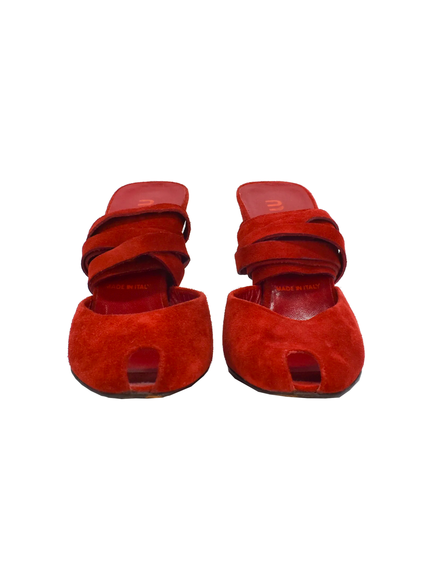 Miu Miu Red Peep Toe Heels