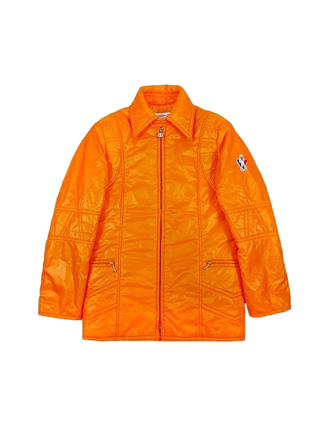 Moncler 1990s Vintage Ski Orange Nylon Jacket