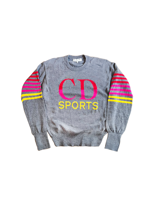 Christian Dior 1980s CD Sports Grey Sweater