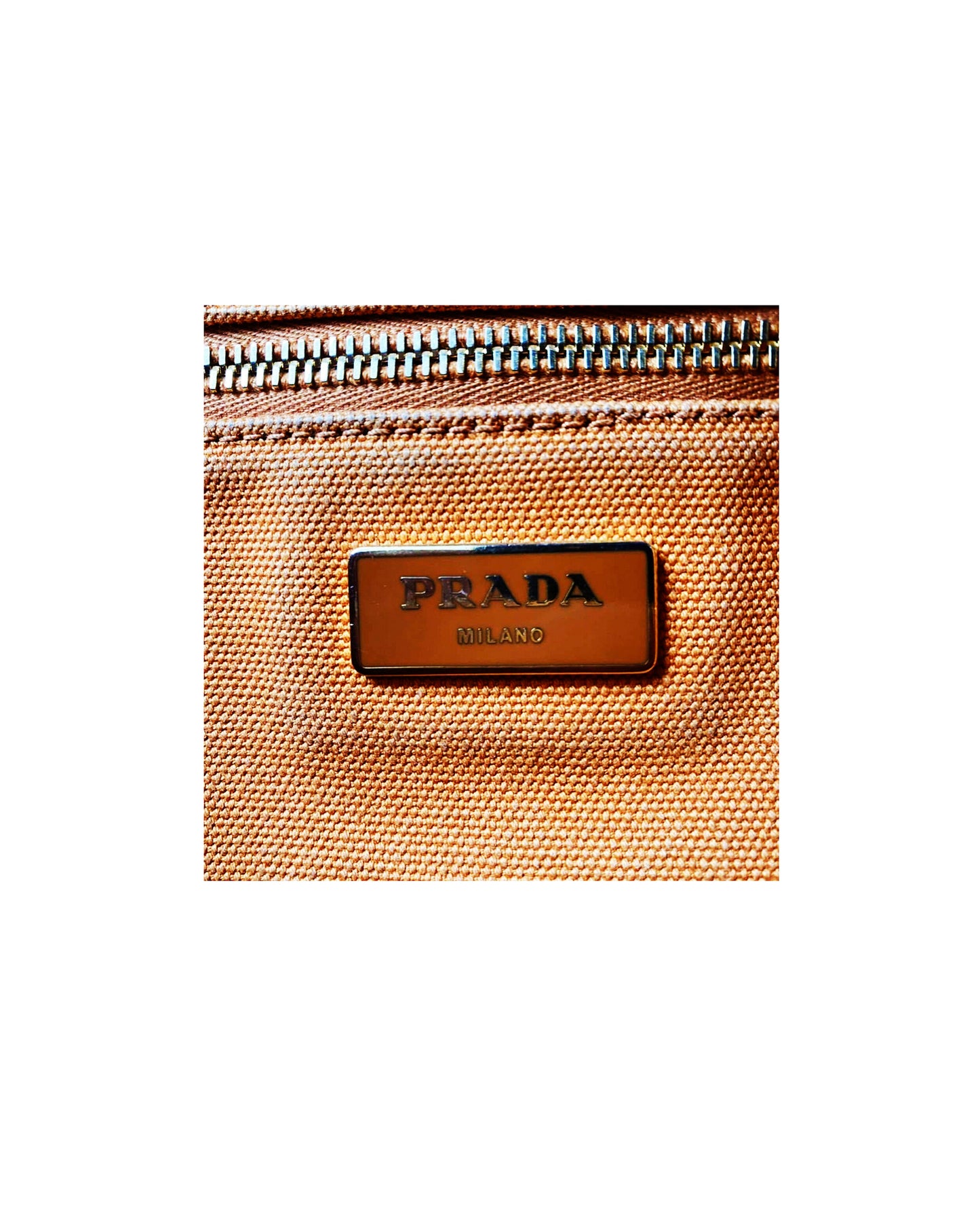 Prada 2000s Denim Orange Tote Bag