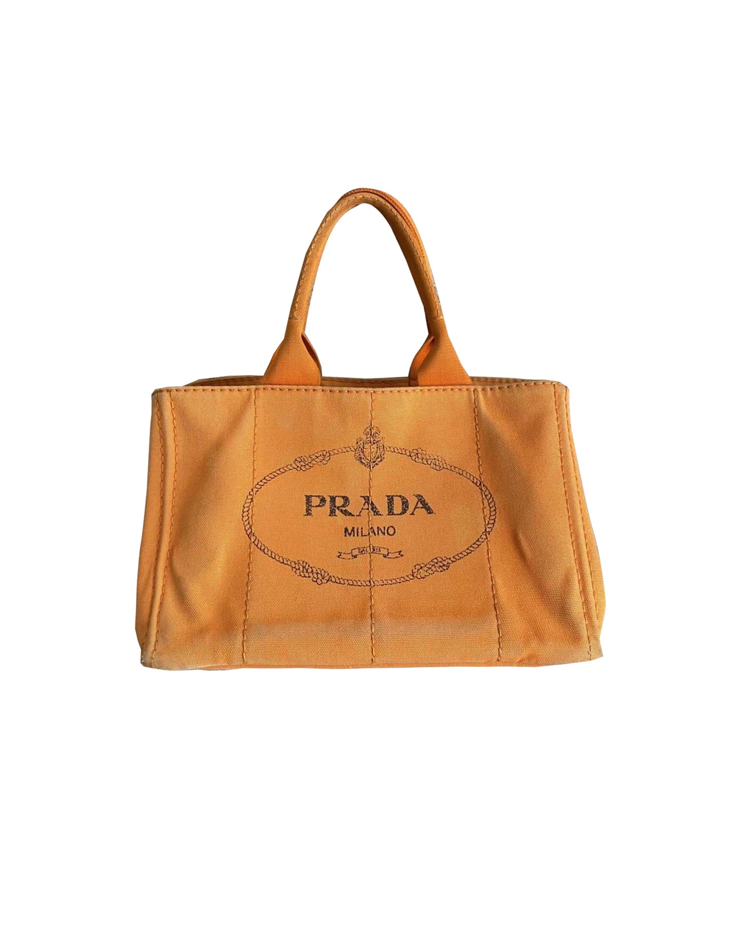 Prada 2000s Denim Orange Tote Bag