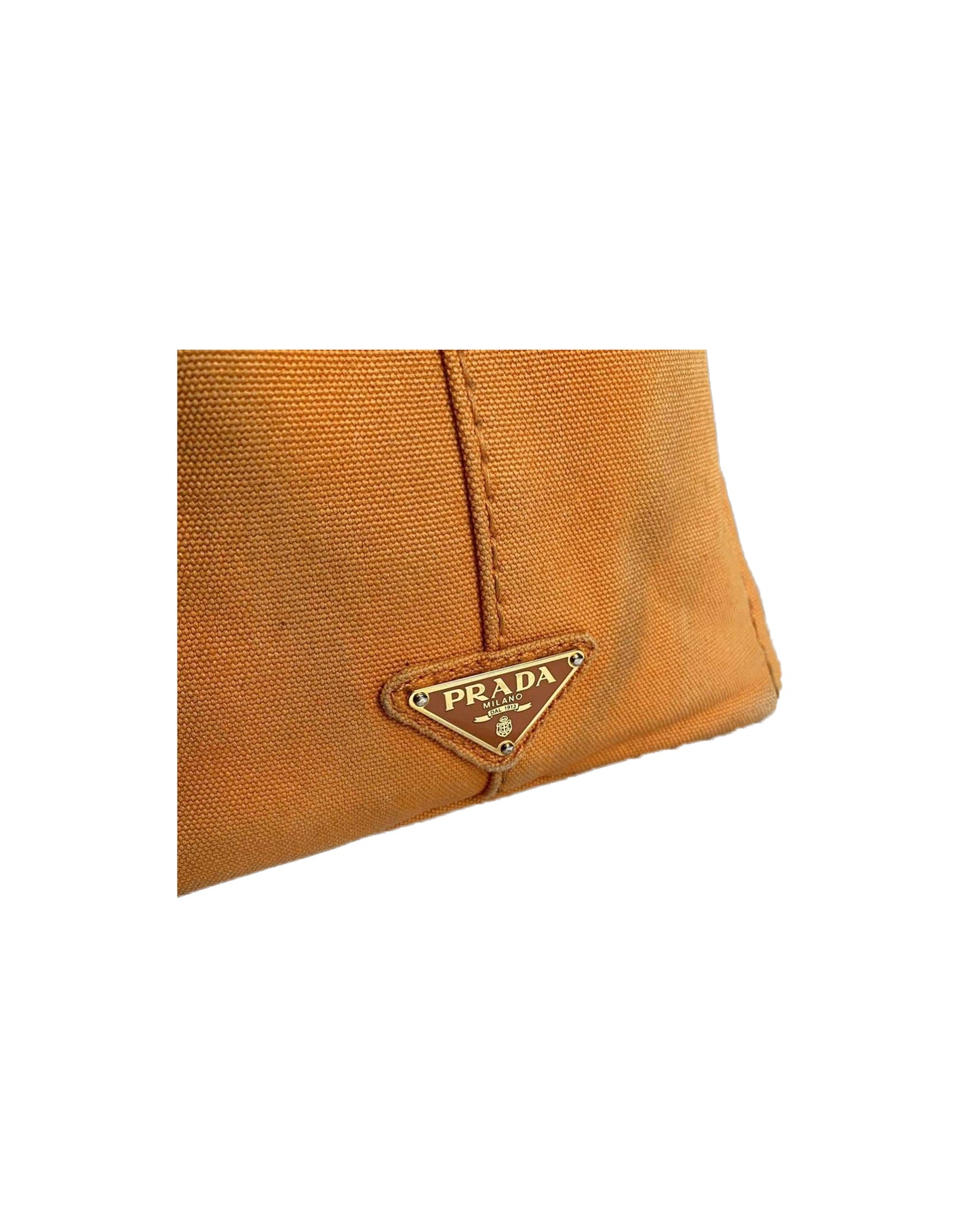 Prada 2000s Denim Orange Tote Bag